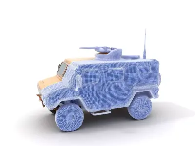 Desert Tactical Vehicle model pack Low-poly 3D model