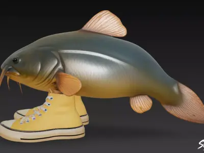 Conversino Barbiglio - Italian BrainRot Low-poly 3D model