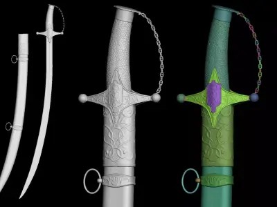 Realistic Saber 3D model