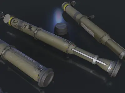 RPG-75 group of weapons Low-poly 3D model