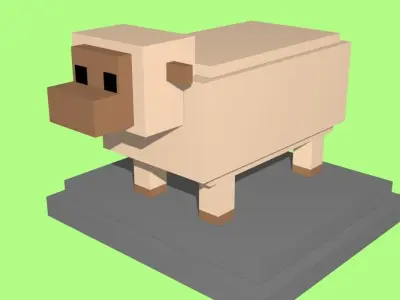 VOXEL SHEEP - MODEL 8 Low-poly 3D model