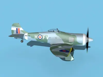 Hawker Tempest MKII V02 RAF 3D model