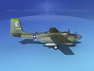 Douglas A-26C Invader V09 USAAF 3D model