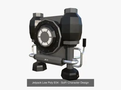 10 Jetpack Low Poly Collection Black - SciFi Character Design 