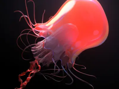 Jellyfish rigged animated 3D model