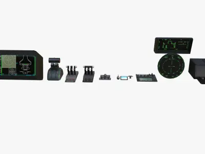 Fighter Jet Cockpit Control Panel  Low-poly 3D model