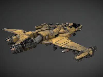 10Assault-craft spaceship 3D model