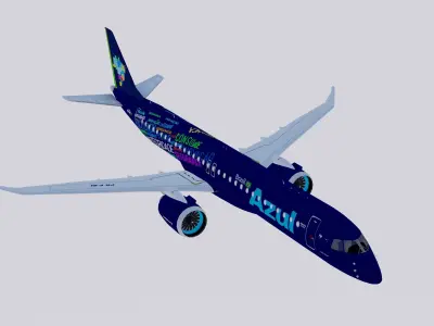 Embraer E-195 E-Jets E2 Azul 3D model