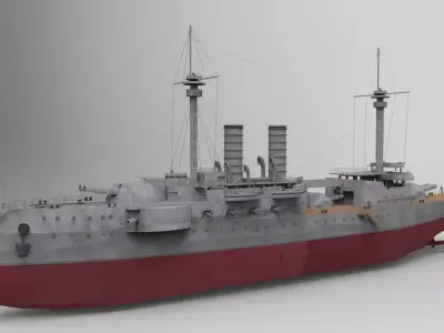 Barbaros Battleship 3D Model 3D model
