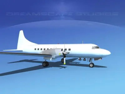 Convair CV-580 Unmarked cargo 3D model