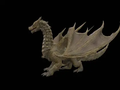 The Dragon - 4 Legs 2 Wings Dragon Low-poly 3D model