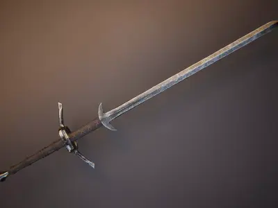 Medieval Greatsword Low-poly 3D model