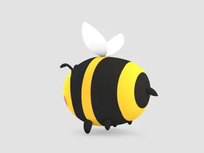 Cartoon Bee Low-poly 3D model