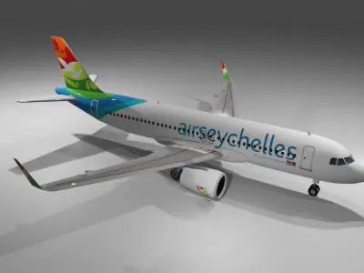 Air Seychelles Airbus a320neo 3d model Low-poly 3D model