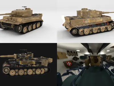 Panzer Tiger Tank Early with interior 3D model