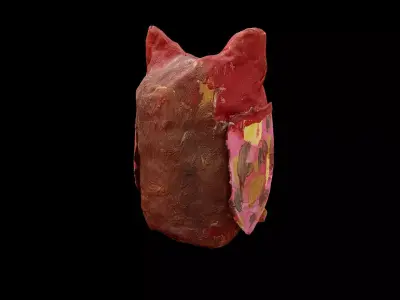 owl 3d Paper mache kids art and craft painted prop model 3D model