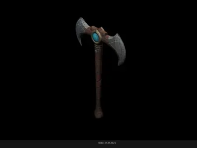 Low Poly Stylized Axe 2 AI Low-poly 3D model