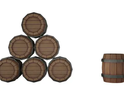 Stylized Barrel Package Low-poly 3D model