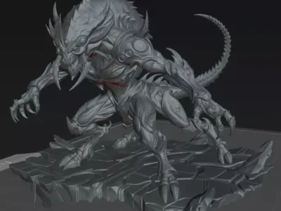 Alien Zyrax Void Stalker  Horror Creature STL 3D Printable  3D print model
