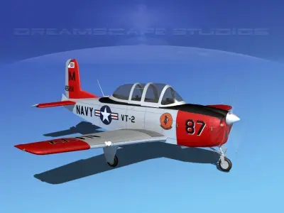 Beechcraft T-34 Mentor V16 USN 3D model