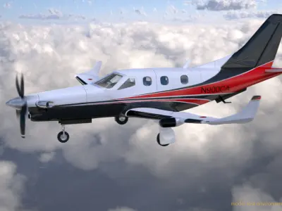 TBM 900 Socata high detailed airplane model 3D model