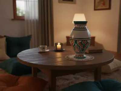 Moroccan Ceramic Pot  Traditional Handcrafted Design Low-poly 3D model
