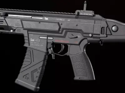 HK433 Assault rifle Low-poly 3D model