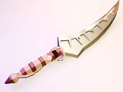 Sylvan Shards Lowpoly Elven Dagger Free 3D model