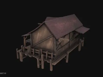 Fishing village asset 03 Low-poly 3D model