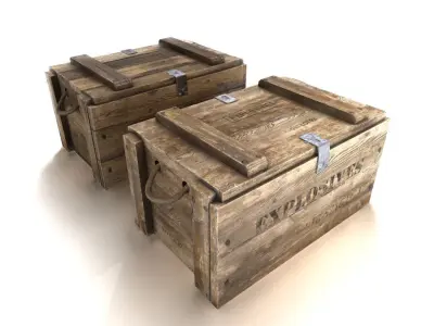 Explosives crate 3 PBR Low-poly 3D model