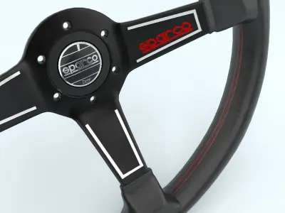 Steering Wheel Sparco L575 Red 3D model