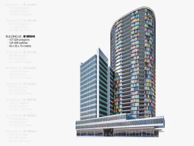 High-rise Buildings Megapack Low-poly 3D model