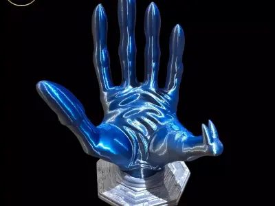 Alien Hand Controller Stand and Headphone Hanger Wall Mount Set 3D print model