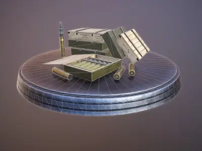 Soviet 76-mm shells boxes low poly Low-poly 3D model