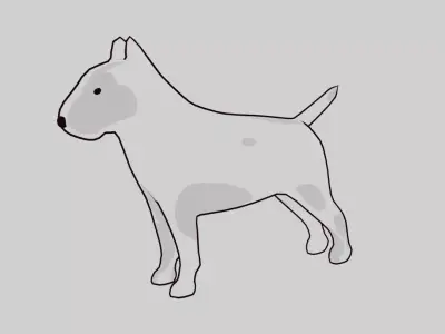 Low Poly Bull Terrier Free 3D model
