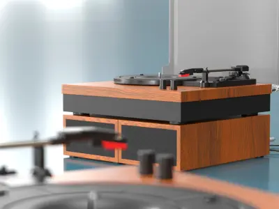 Fenton RP165 Vinyl Player with Speakers 3D model