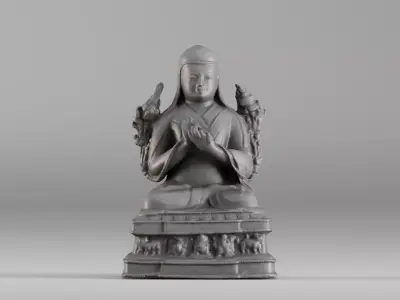 001643 Ancient Tibetan Buddha Statue 3D Scan 3dp 3D print model