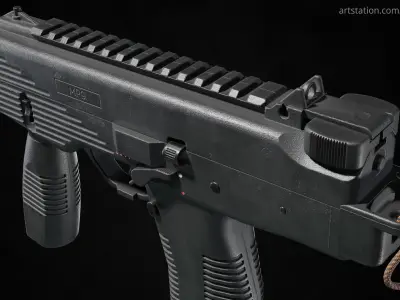 Brugger and Thomet MP9 Low-poly 3D model