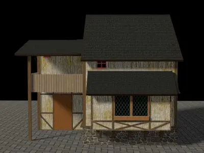Simple Medieval House Free low-poly 3D model