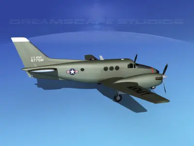 Beechcraft C-6 Transport V06 US Army 3D model