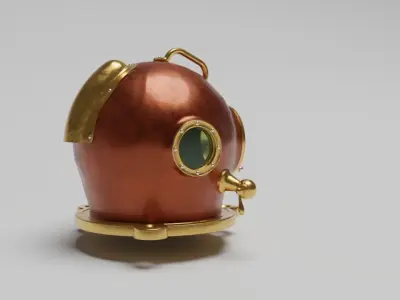 Hard hat dive helmet 3D model