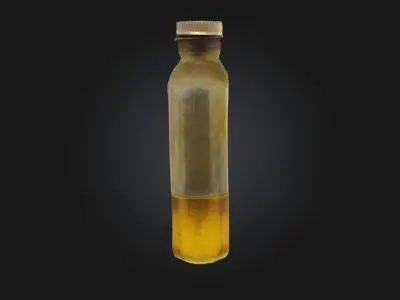 Vintage Linseed Oil Bottle A Touch of Artistic Heritage 3D model