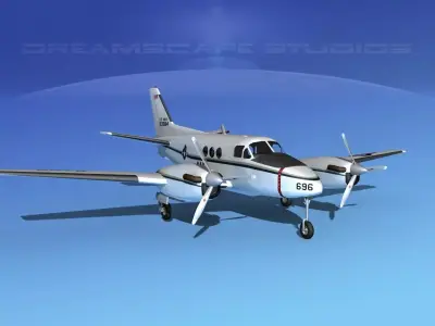 Beechcraft C-6 Transport V03 US Navy 3D model