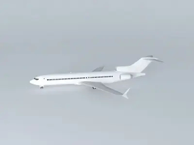 Template  Boeing 727 2X Fict Free 3D model