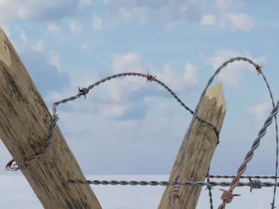 Barb wire anti infantry Free 3D model