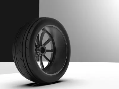 Basic Tyre and Rim   3D model