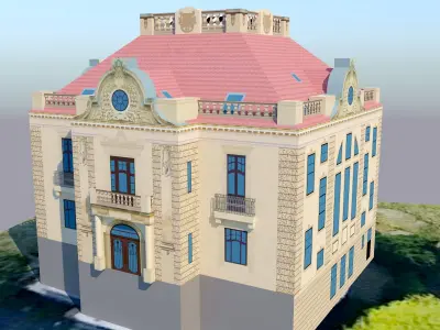 Villa Josef Thyssen Low-poly 3D model