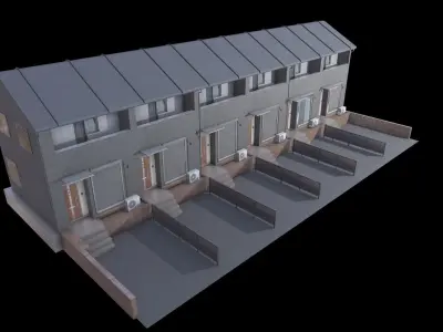 Japanese Building Low-poly 3D model