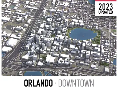 Orlando - 3D City Model Low-poly 3D model