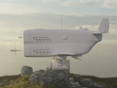 Plane airplane flying in sky 3D model